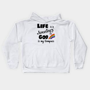 Smilenowteesa Fun Life Is A Journey God Is My Compass Kids Hoodie